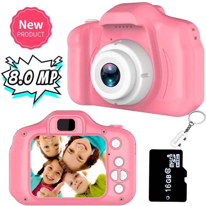 3-8 Ans Garçons Joy-Fun Appareil Photo Enfants Appareil Photo Numerique Enfant Vidéo Record Électronique Jouet (rose).
