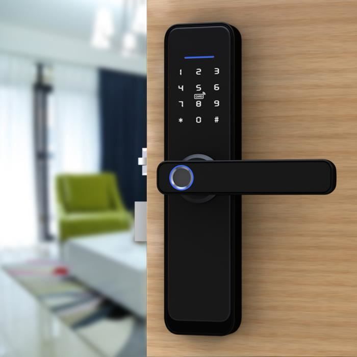 RoseVie Serrure de porte intelligente électronique clavier tactile mot de passe carte IC empreinte digitale