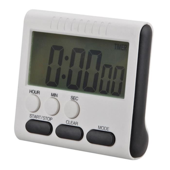 Minuterie magnétique de cuisine 24 heures - Grand compte LCD Up Down, minuterie numérique, réveil, pratiqu - Modèle: - HSCFDSB03689