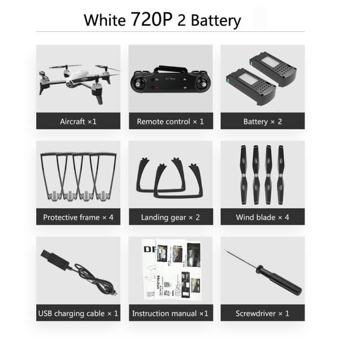 Drone,SG106 WiFi FPV RC Drone 4K caméra débit optique 1080P HD double caméra aérienne vidéo RC quadrirotor - Type 720P White 2B