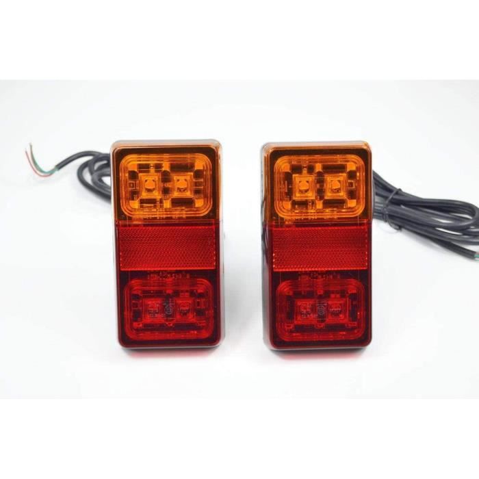 12/24V 16 Leds Petit Feu Arrière Remorque Camionnette Trike Bus Camion Camper Lampes 4 Fonctions