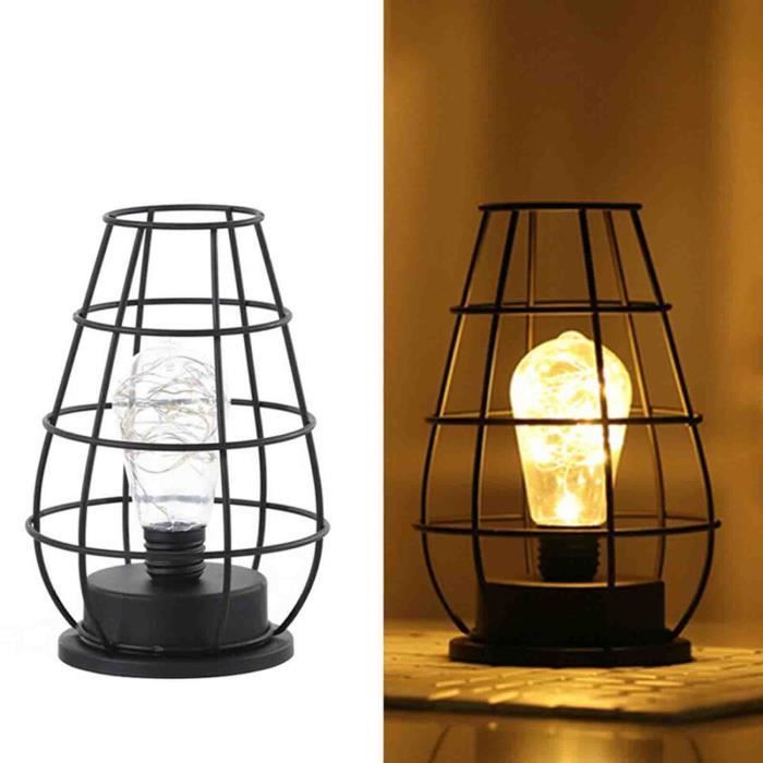 Lampe à Poser rétro Lampe de chevet décorative sans fil avec ampoule Edison Balcon Chambre Mariages Partie Intérieur Bonbonne de vin
