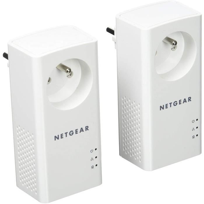 REPETEUR DE SIGNAL NETGEAR PLP1000100FRS Pack de 2 prises CPL 1000 Mbps avec Prise filtreacutee et Port Ethernet Compatibles ave269