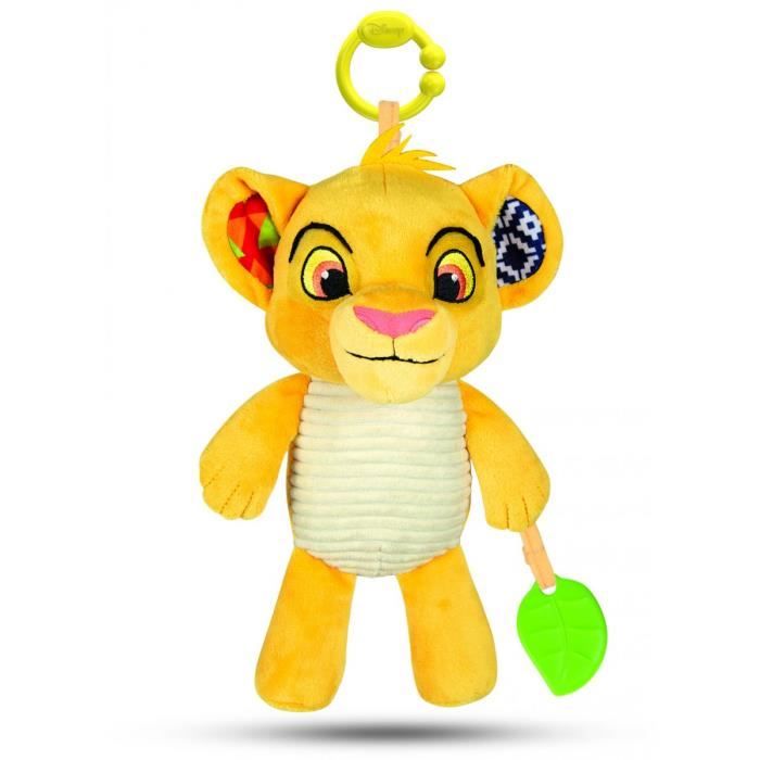 Peluche Disney Roi Lion : Simba 26 Cm - Doudou d Activites Avec Hochet - EnFant