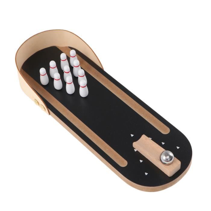 EN BOIS MINI BUREAU PORTABLE Bowling Jouet Cadeau Lancer Amusant Balle balle - boule - ballon jeux de recre - jeux d'exterieur