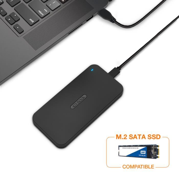 ICY DOCK ICYNano MB809U3-1M2B Boîtier externe portable SSD SATA M.2 à USB 3.2 Gen 1 (5Go/s)
