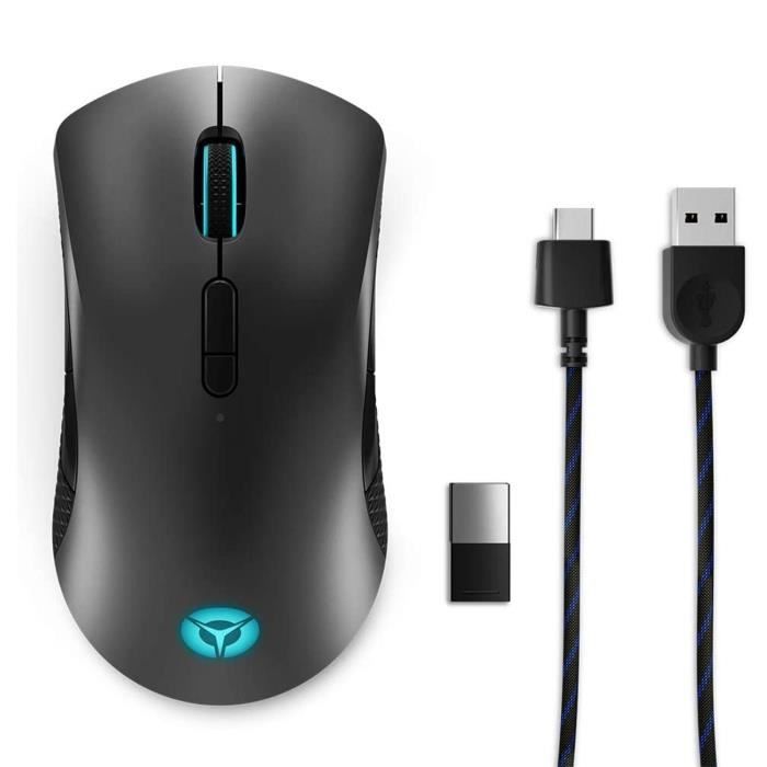 Souris gaming sans fil Lenovo Legion M600 RGB, ambidextre, 16000 dpi, 9 boutons programmables