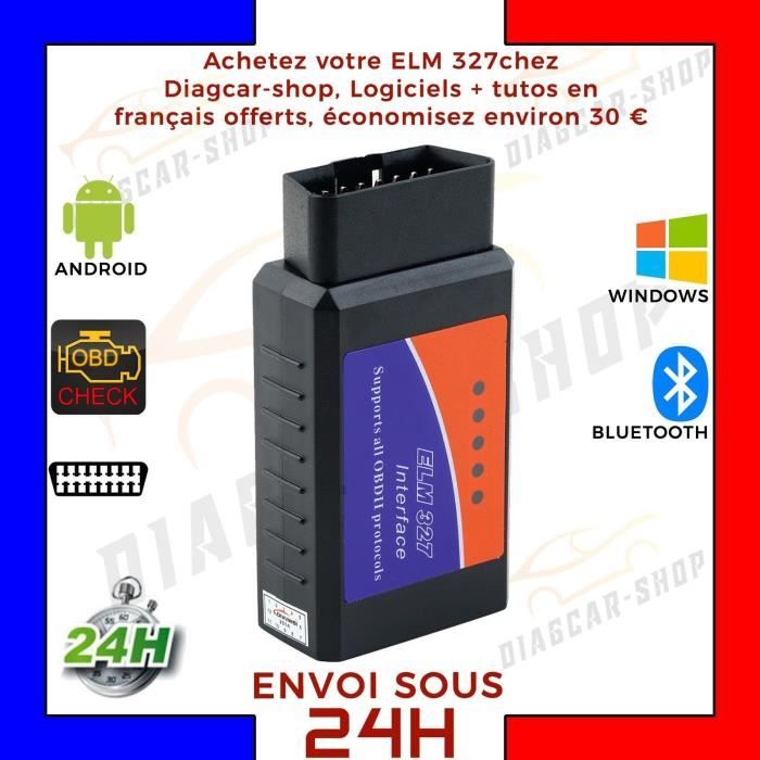 Valise Interface ELM327 OBD2 BLUETOOTH Voiture Scanner OBD OBD2 Diagnostic MULTIMARQUES - DIAG Auto