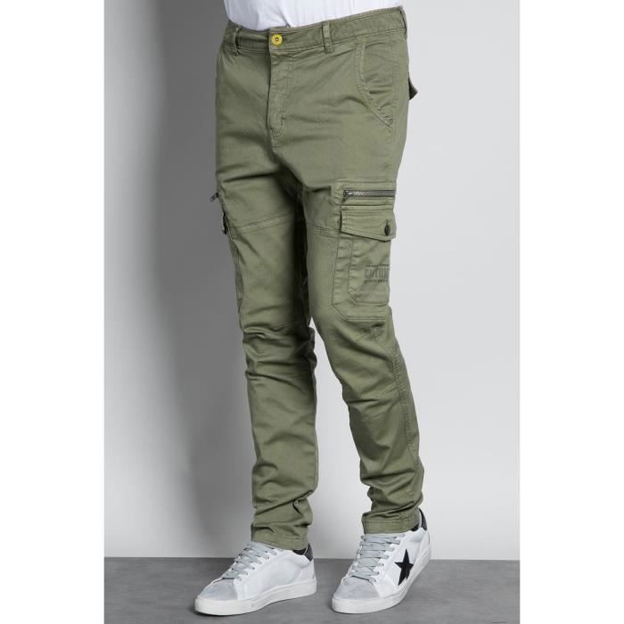 DEELUXE Pantalon cargo slim DANAKIL Green Grass