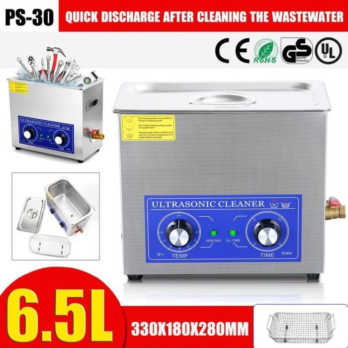 180W Machine de nettoyage à ultrasons PS-30 6.5L Grande Capacité 40KHZ pour bijoux montre lunettes etc.