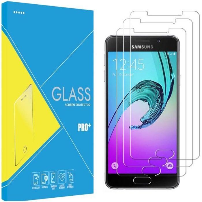 Verre Trempe Samsung Galaxy A3 2016 A310 - [Pack 3] Film Vitre Protection Ecran Ultra Resistant [Phonillico®]