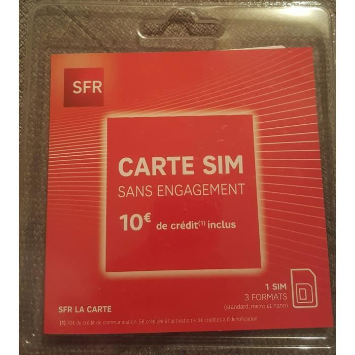 Carte SIM SFR 10€ de crédits
