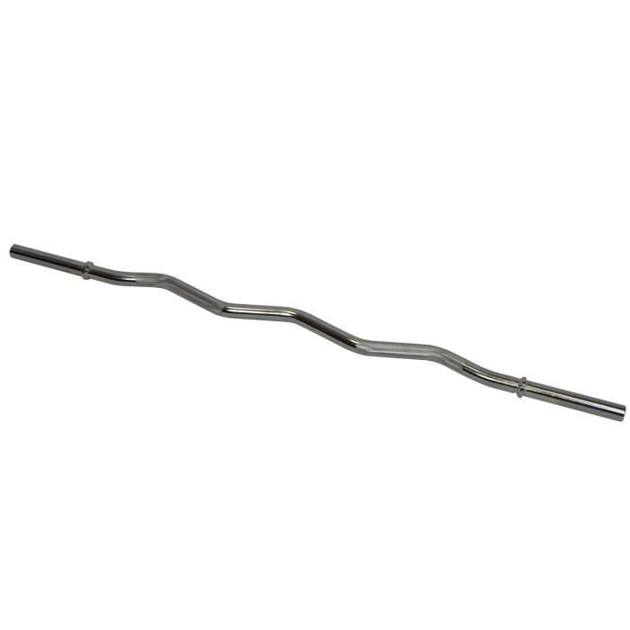 Barre d'haltères curl 1.20m + 2 stop disques Sporti France - argent