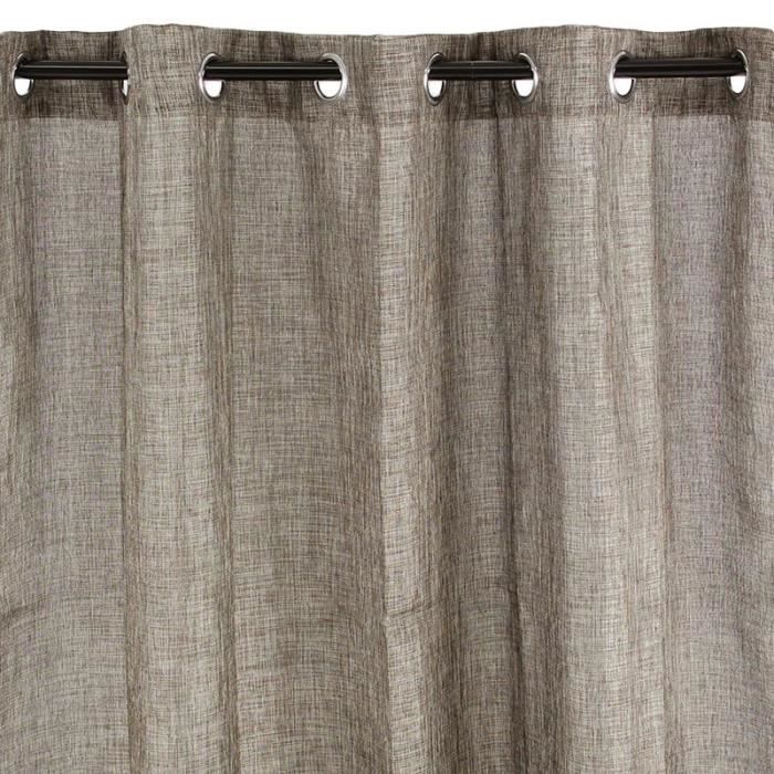 Rideau à oeillets effet chiné marron 140x250cm LINX 140 x 250 cm Marron