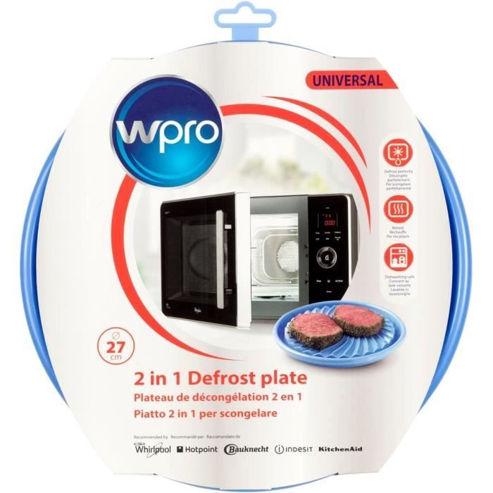 WPRO DFG270 - Plateau de décongélation 2 en 1, diamètre 27 cm, pour décongeler ou réchauffer au micro-ondes