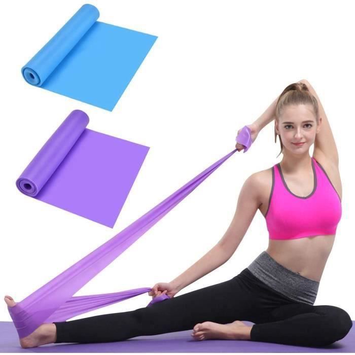 WT14049-Bandes de Résistance, 2 Pièces 1.5M Bandes d'Exercices Élastiques en Latex, Bande Élastique Fitness pour Rééducation Physi