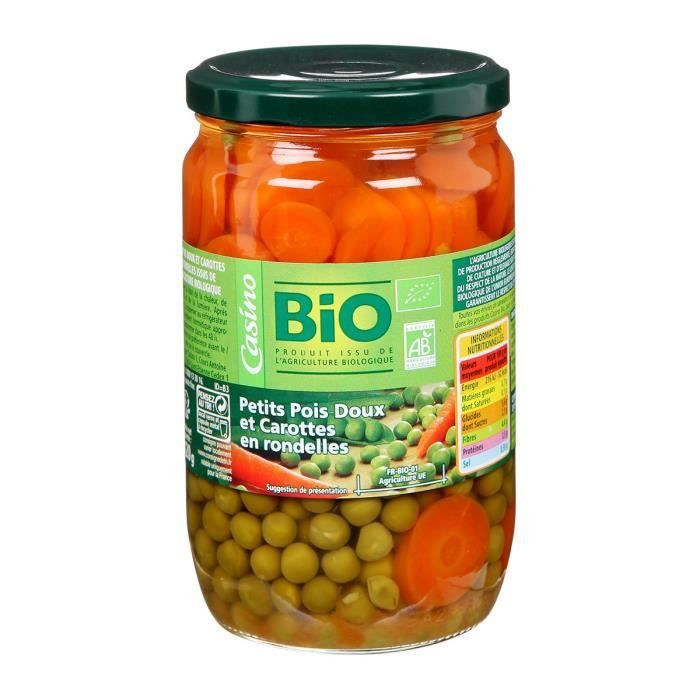 Petits pois et carottes rondes bio - 660 g
