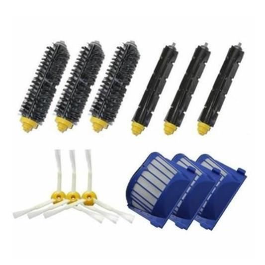 Kit De 3 paire de extracteur brosse +3 Garde Filtre + 3 Brosse Latérale Pour iRobot Roomba série 600(595 620 630 650 660)