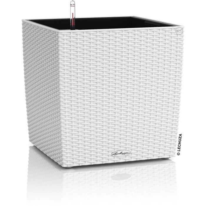 Pot De Fleur Lechuza Classico Premium 60 - Kit Complet, Blanc Brillant