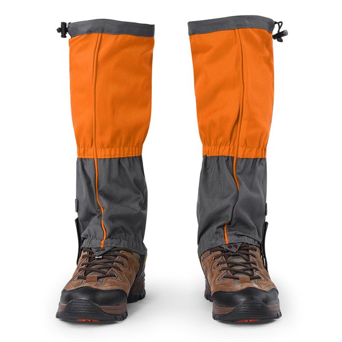 1 Paire Couvre-Bottes Guêtres étanches de Sports Escalade Randonnée Extérieur Orange