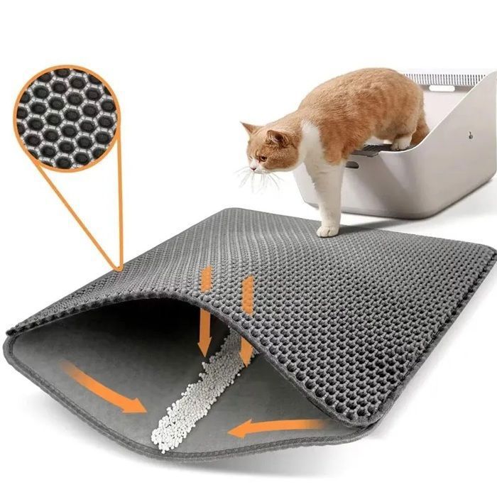 Meilleurs prix pour Litière imperméable pour chat, double couche, piégeage, produits et accessoires pour animaux de compagnie XS-30x30cm Gris