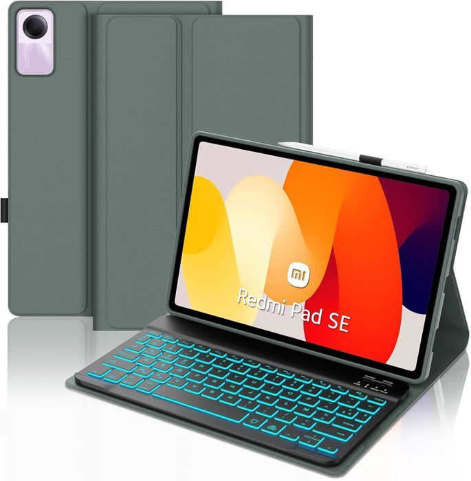 Bueuwe Étui Avec Clavier Pour Redmi Pad 2 2025, Rétroéclairage 7