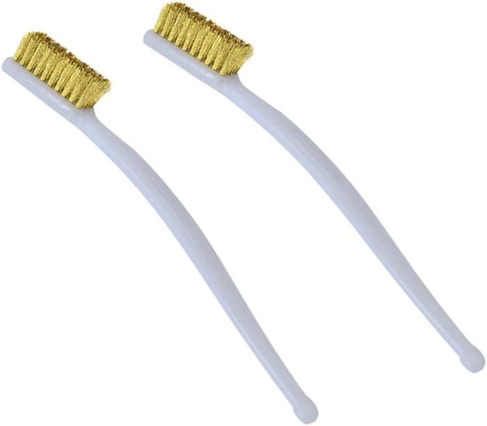 12 Mini Brosses Métal Laiton - Pour Peinture, Rouille, DIY - Neuves