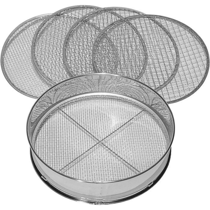 Siena Garden Tamis De Jardin En Métal 3 En 1 Avec 3 Inserts - 37 X 32 X 7,5 Cm