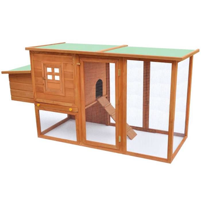 Meilleurs prix pour Poulailler dextérieur avec 1 Nichoir Marron 192x75x103 cm Bois Cage à Poulets Facilite le Nettoyage Enclos Poules