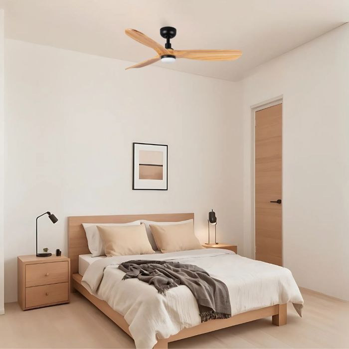 ROWIND Ventilateur de Plafond Noir/Pin avec Lumière Ø120 cm - Ventyly