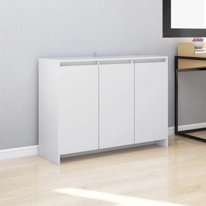 Blanc Buffet de rangement - Vitrine bahut - armoire console Pour cuisine Blanc 102 x 33 x 75cm - Bois dingénierie 2815946
