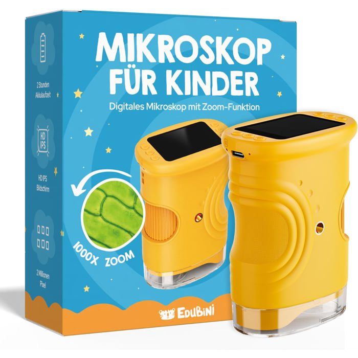Microscope Numérique Enfants 1000x – Écran HD 3″ – Photo/Vidéo – Portable – Violet – Cadeau Éducatif
