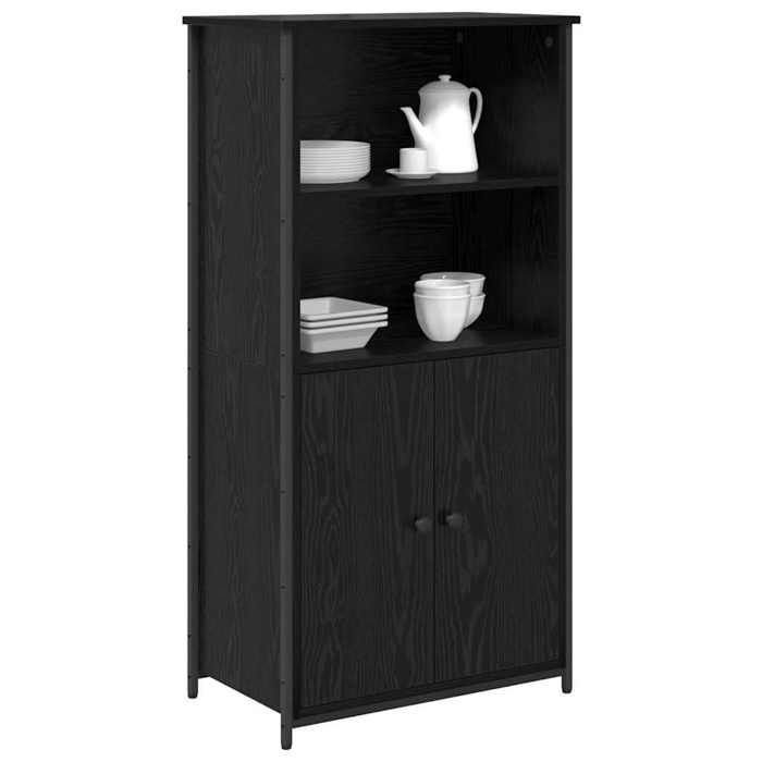 Haut armoire en bois dingénierie - vidaXL - Chêne noir - 62x36x121 5 cm - 2 portes - Poids maximal 60 kg