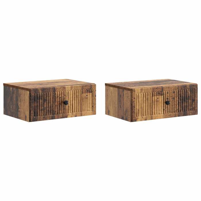 vidaXL Cabinet de chevet 2 pcs Bois ancien 49 x 345 x 20 cm 897952