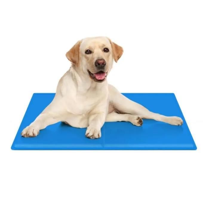 Tapis de refroidissement pour chien et chat confortable et rafraîchissant imperméable anti-rayures Bleu L 65x50cm CORBEILLE
