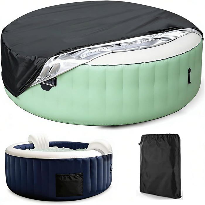 Housse de protection imperméable et anti-UV pour piscine ou spa gonflable rond de jardin bâche de table étanche anti-pou - 210*30cm