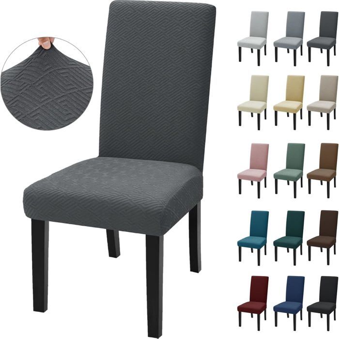 Housse De Chaise 4 Pièces Housse Chaise Salle À Manger Moderne Élastique Couvre Chaise Extensible pour Les Housse De Chaise Gris