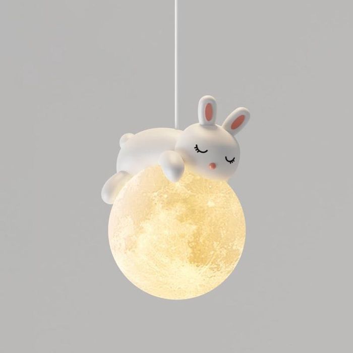 Suspension enfant lune animal lapin ours polaire G9 pour chambre bébé