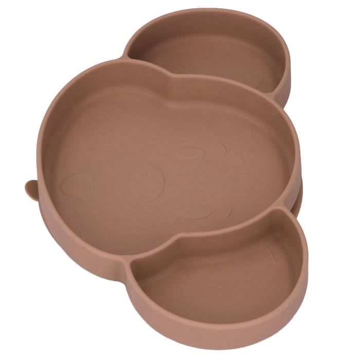 Assiette Ventouse Pour Bébé - Silicone - 3 Compartiments - Bleu - A