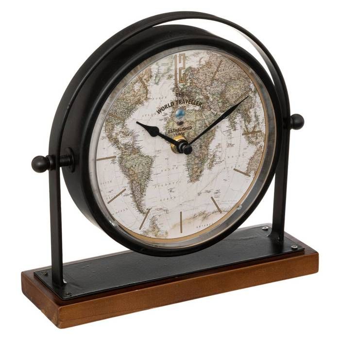 Décoration à Poser Atmosphera - Globe Métal Noir - Dimensions 18.5x17x27 Cm - Élément Déco Moderne