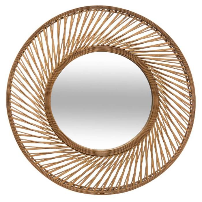 miroir spirale en bambou o72 cm marron cdiscount maison