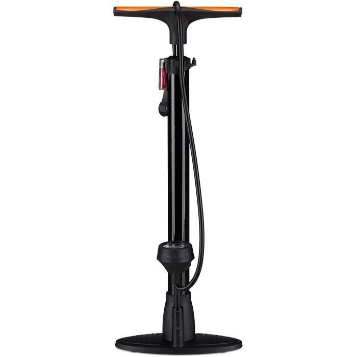 Pompe à Vélo Sur Pied AARON Avec Manomètre - Haute Pression 160 PSI, Toutes Valves - Kit Réparation Offert