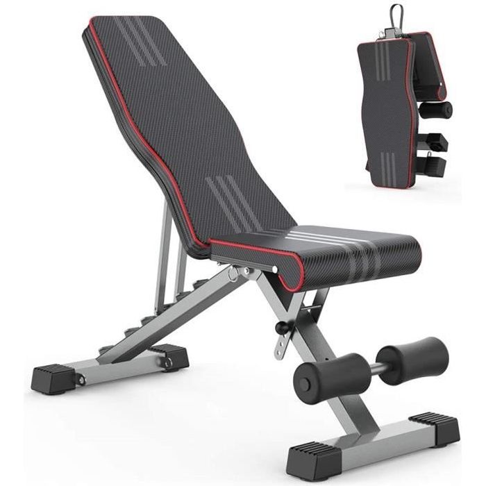 Banc de Musculation Pliable - Marque - Complet Multifonction - Inclinable 0-180°