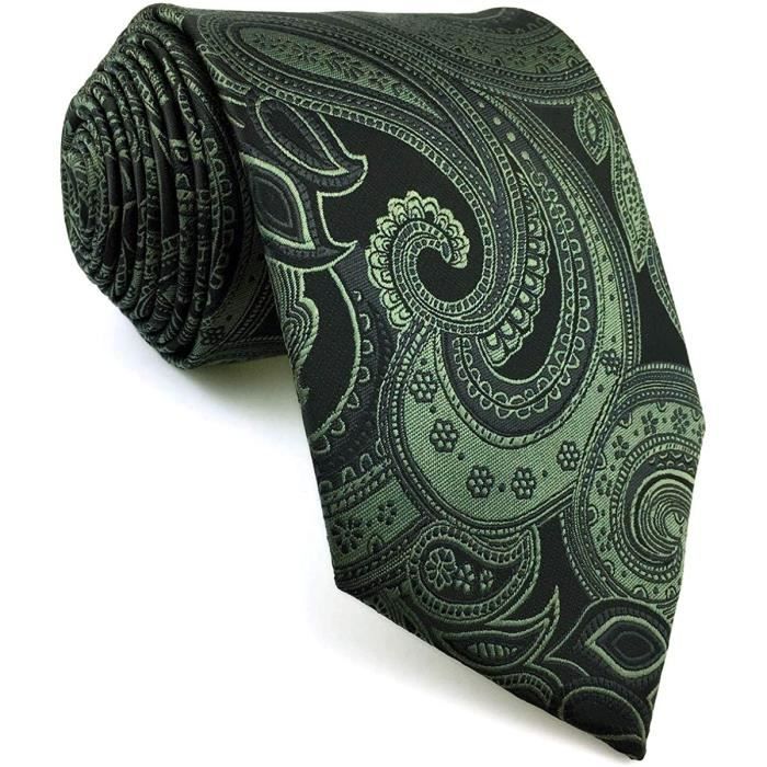 Cravate - Soie tissée Jacquard en vert pastel clair uni