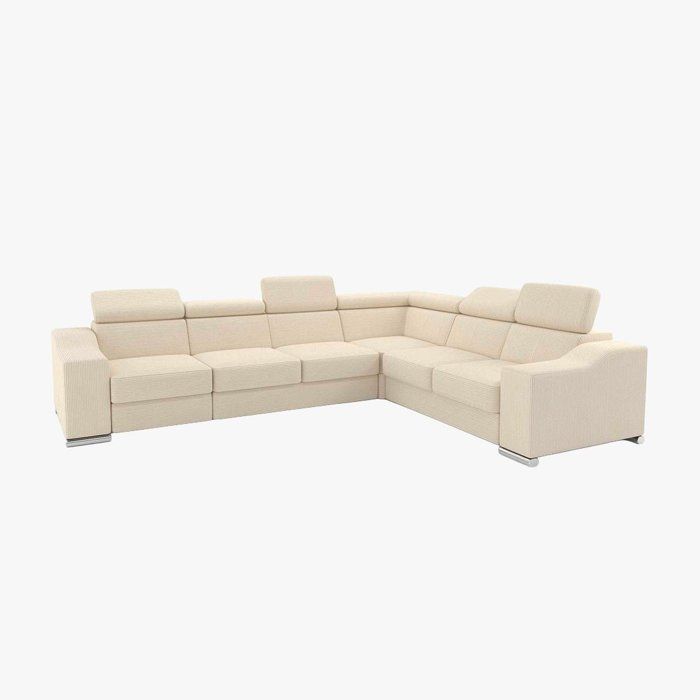 LUCKY COTELÉ Canapé dangle convertible convertible en velours beige 317 cm LUCKY COTELÉ Canapé dangle convertible convertible en velours beige 317 cm
