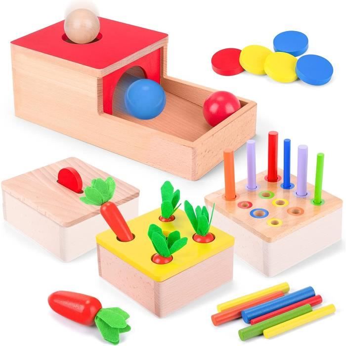 Jouets Montessori en Bois 10 36 Mois Bebe Jouet educatifs Enfant 1 2 3 4 5 Ans Jeux Montessori Object Boite Permanente Jeu de Tri Cdiscount Jeux Jouets
