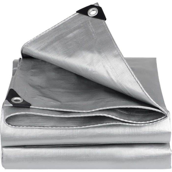 Bâche Imperméable 2x2m - Toile De Protection Extérieure, Résistante, Avec œillets, Pour Camping Ou Jardin