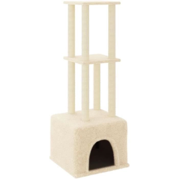 Arbre à Chat PawHut 102 Cm Avec Niche, Plateforme Et Griffoir - Design Blanc, Coussin Lavable, Stable Pour Chats Jusqu'à 6 Kg - 5
