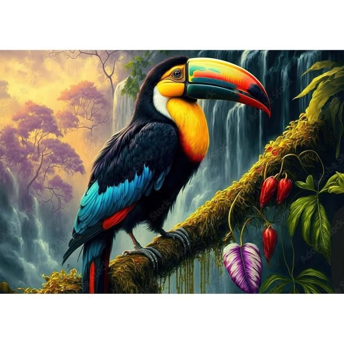 Sentosphère Kit Diamant Painting Toucan - Loisirs Créatifs Strass Pour Enfants Et Adultes