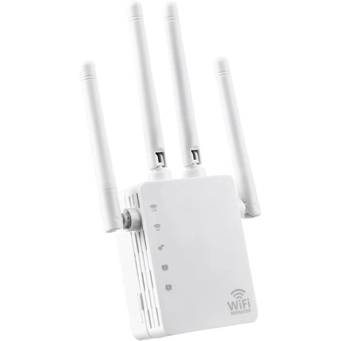 1200M Répéteur WiFi,2.4GHz 5.ghz Dual Band, Quatre antennes, Prend en Charge Le Mode APMode